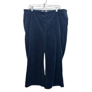 Pilcro Mirco Cord Navy Pull On Kick Cropped Size 2X EUC Anthropologie